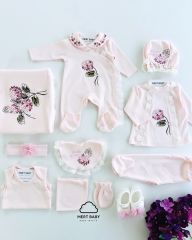 Hydrangea Flower 11-Piece Hospital Set Pink