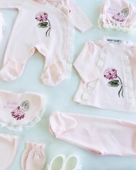 Ortanca Çiçekli 11’li Hastane Seti Pembe