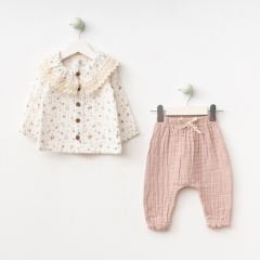 Müslin Çiçekli İkili Takım