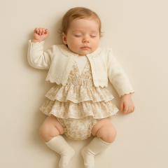 Chloe Muslin Dress Knit Cardigan