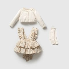 Chloe Muslin Dress Knit Cardigan