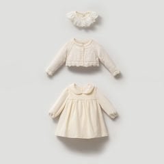 Triko Hırkalı Kadife Elbise