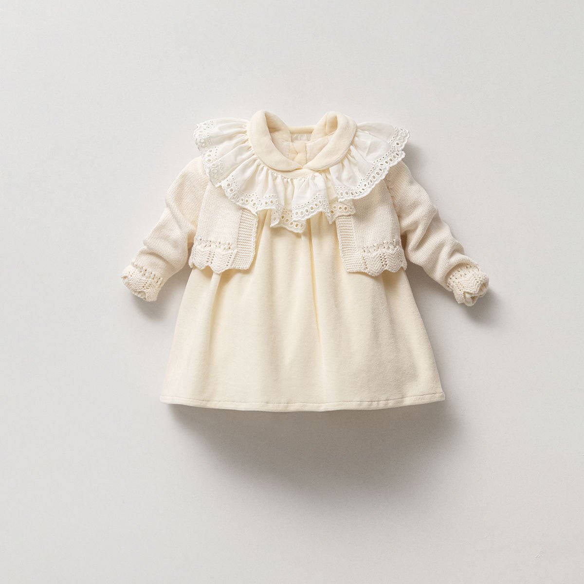 Triko Hırkalı Kadife Elbise