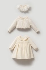 Triko Hırkalı Kadife Elbise