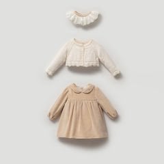 Triko Hırkalı Kadife Elbise