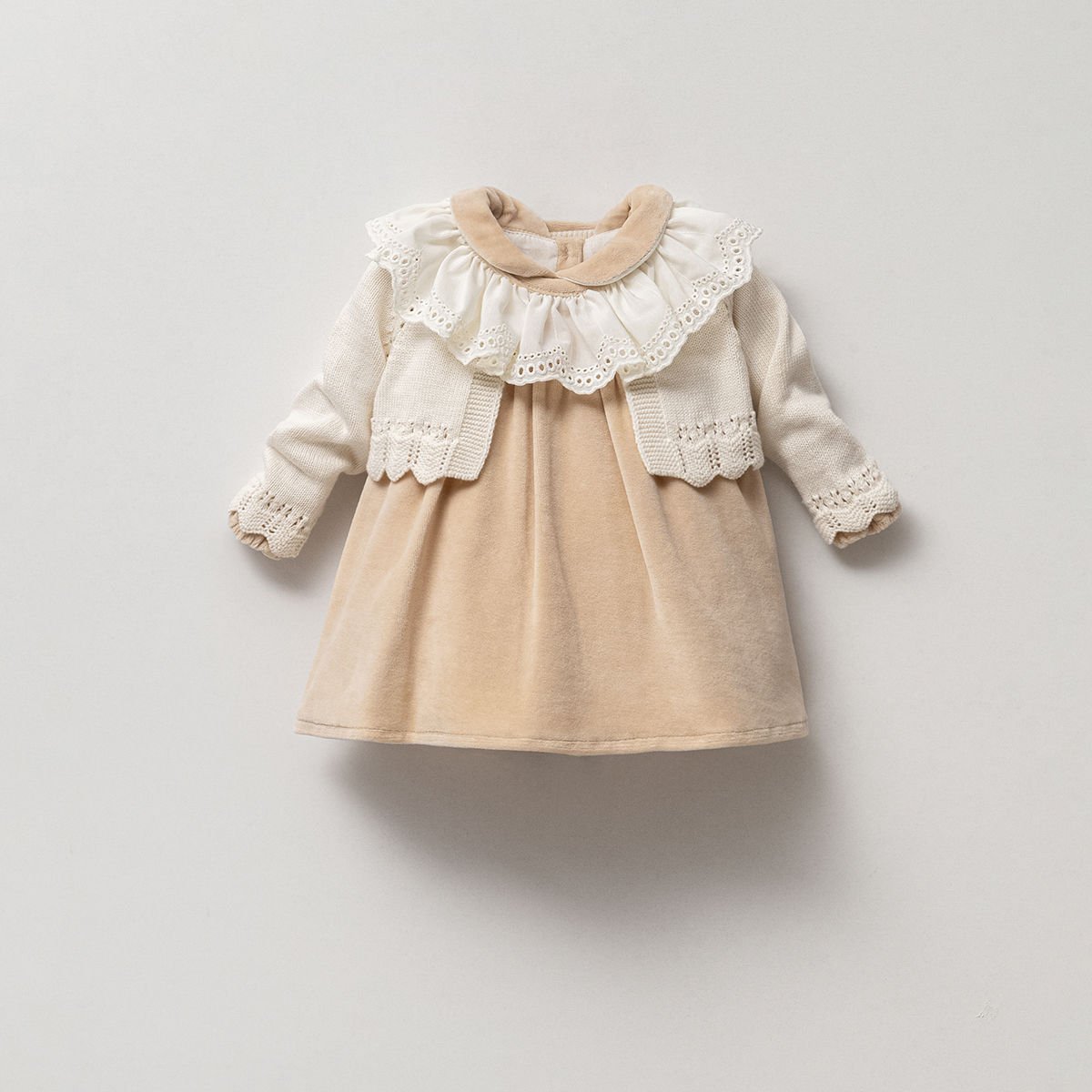 Triko Hırkalı Kadife Elbise