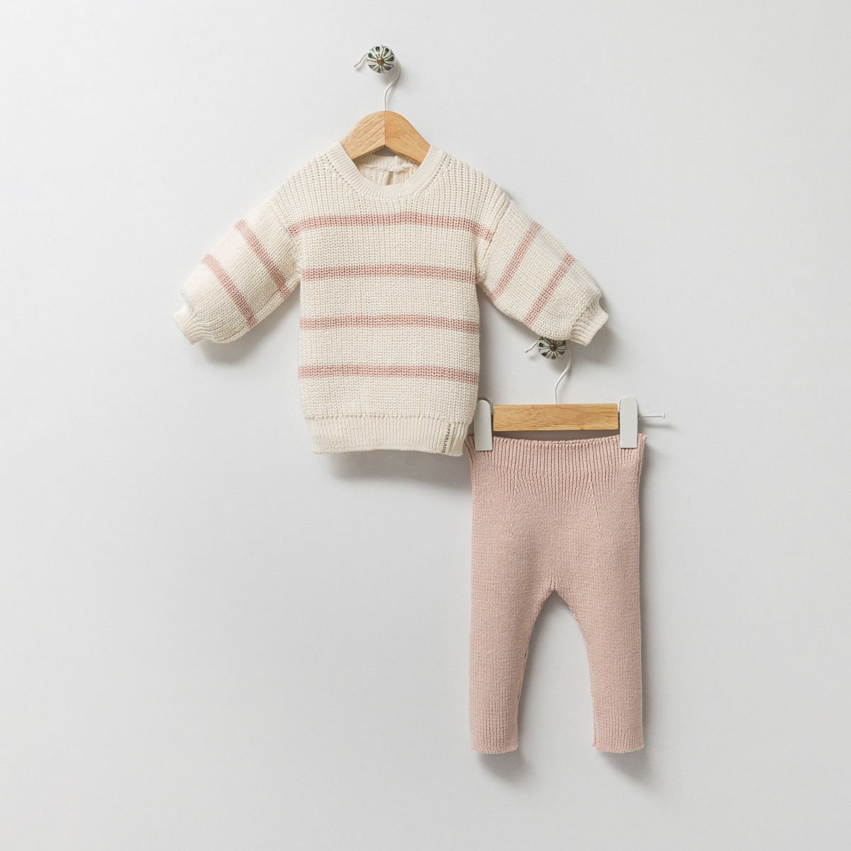 Çizgili Organik Triko Takım