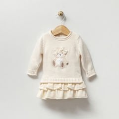 Teddy Bear Triko Kazak Kadife Elbise