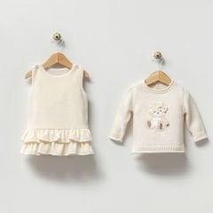 Teddy Bear Triko Kazak Kadife Elbise