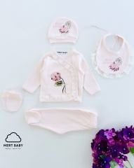 Ortanca Çiçekli 5’li Hastane Seti Pembe