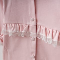 Dantelli Düğme Detaylı 10'lu Hastane Seti Pembe